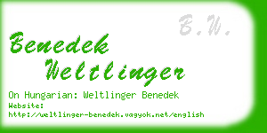 benedek weltlinger business card